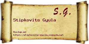 Stipkovits Gyula névjegykártya