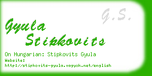 gyula stipkovits business card